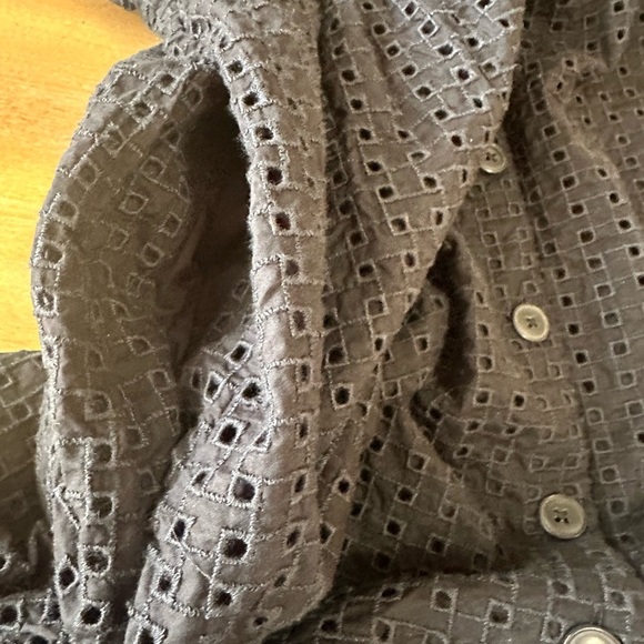 J Crew Black Eyelet Dress 4 100% Cotton - Picture 12 of 13